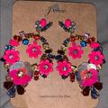 J. Crew Jewelry | J.Crew Floral Statement Earrings | Color: Brown/Black | Size: Os