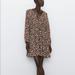 Zara Dresses | New Zara Printed Mini Dress | Color: Brown | Size: S