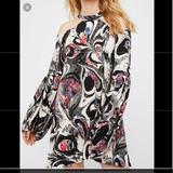 Free People Dresses | Free People Away Printed Mini Dress Size Small | Color: Black | Size: S