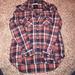 American Eagle Outfitters Tops | American Eagle Ae Boyfriend Fit Plaid Snap Button Front Shirt Red Blue Small | Color: Blue/Red | Size: S