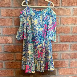 Lilly Pulitzer Dresses | Lilly Pulitzer Off Shoulder Dress | Color: Blue | Size: Sg