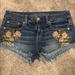 American Eagle Outfitters Shorts | American Eagle Denim Short Flower Size 4 Bin3 | Color: Black | Size: 4