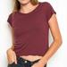 Brandy Melville Tops | Brandy Melville Maroon Short Sleeve Top | Color: Brown/Purple | Size: One Size