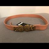 Anthropologie Accessories | Anthropologie Pineapple Belt By Raina Belts | Color: Brown | Size: Large, 32 Inches