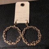 Anthropologie Jewelry | Anthropologie Sparkling Filigree Hoop Earrings | Color: Black | Size: Os