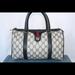 Gucci Bags | Authentic Gucci Boston Doctors Bag Navy | Color: White/Silver | Size: Os