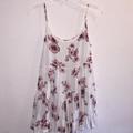 Brandy Melville Tops | Brandy Melville Floral Ruffled Tunic | Color: White/Silver | Size: Os