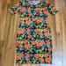 Lularoe Dresses | Large Floral Lularoe Julia Dress. Euc | Color: Black | Size: L