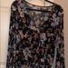 American Eagle Outfitters Tops | Floral Bell Sleeve American Eagle Top | Color: Black | Size: S