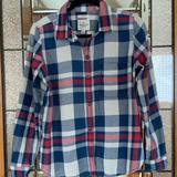 American Eagle Outfitters Tops | American Eagle Cozy Slim Fit Flannel Like New | Color: Black/Blue | Size: M