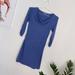 Athleta Dresses | Athleta Ukiah Cowl Neck Ruched Dress Size Xs | Color: Blue/Black | Size: Xs