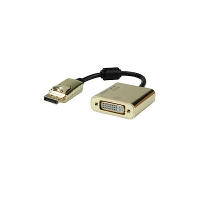 ROLINE GOLD 4K DisplayPort-DVI Adapter, Aktiv, v1.2, DP ST - DVI BU Image