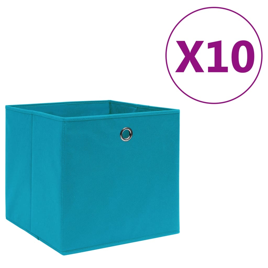 vidaXL Aufbewahrungsboxen 10 Stk. Vliesstoff 28x28x28 cm Babyblau Image