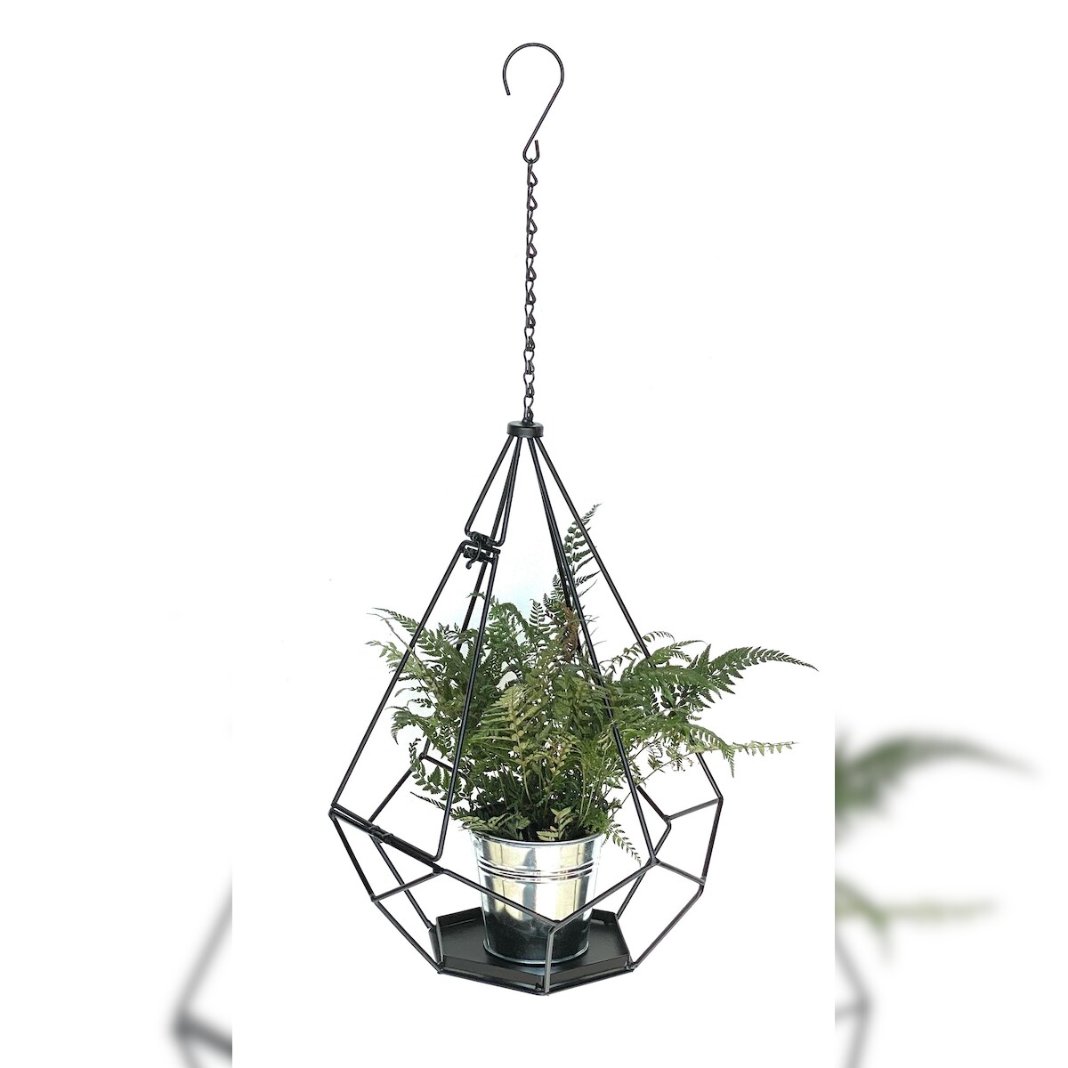 DanDiBo Blumenampel Innen Metall Wand Hängepflanzen 82 cm 96075 L mit Tür 6 Ecken Pflanzenhänger Blumenhänger Topfhänger Blumen Blumentopfhänger Image