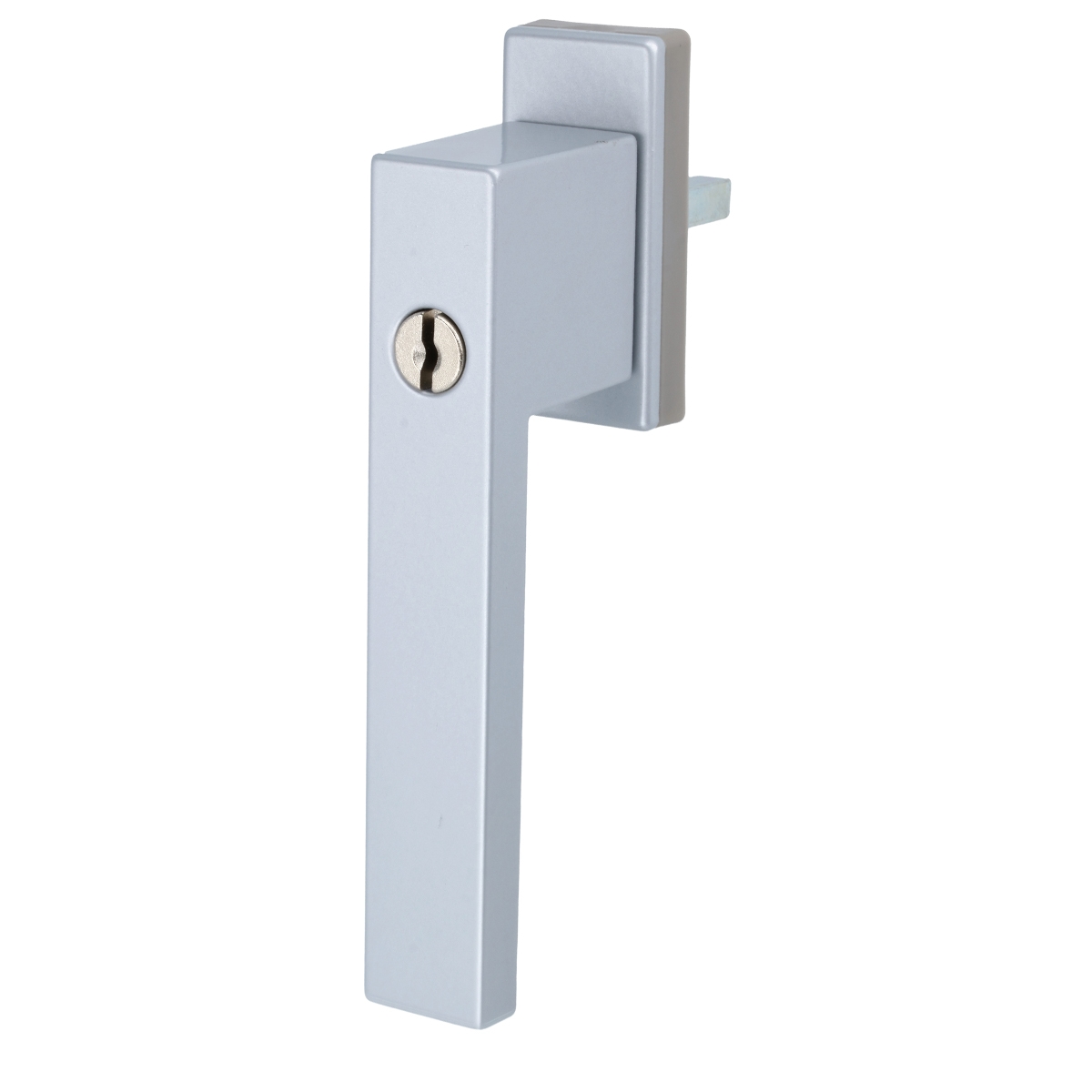 MS Beschläge Eckiger Fenstergriff abschließbar mit Schlüssel Kindersicherung Silber Image