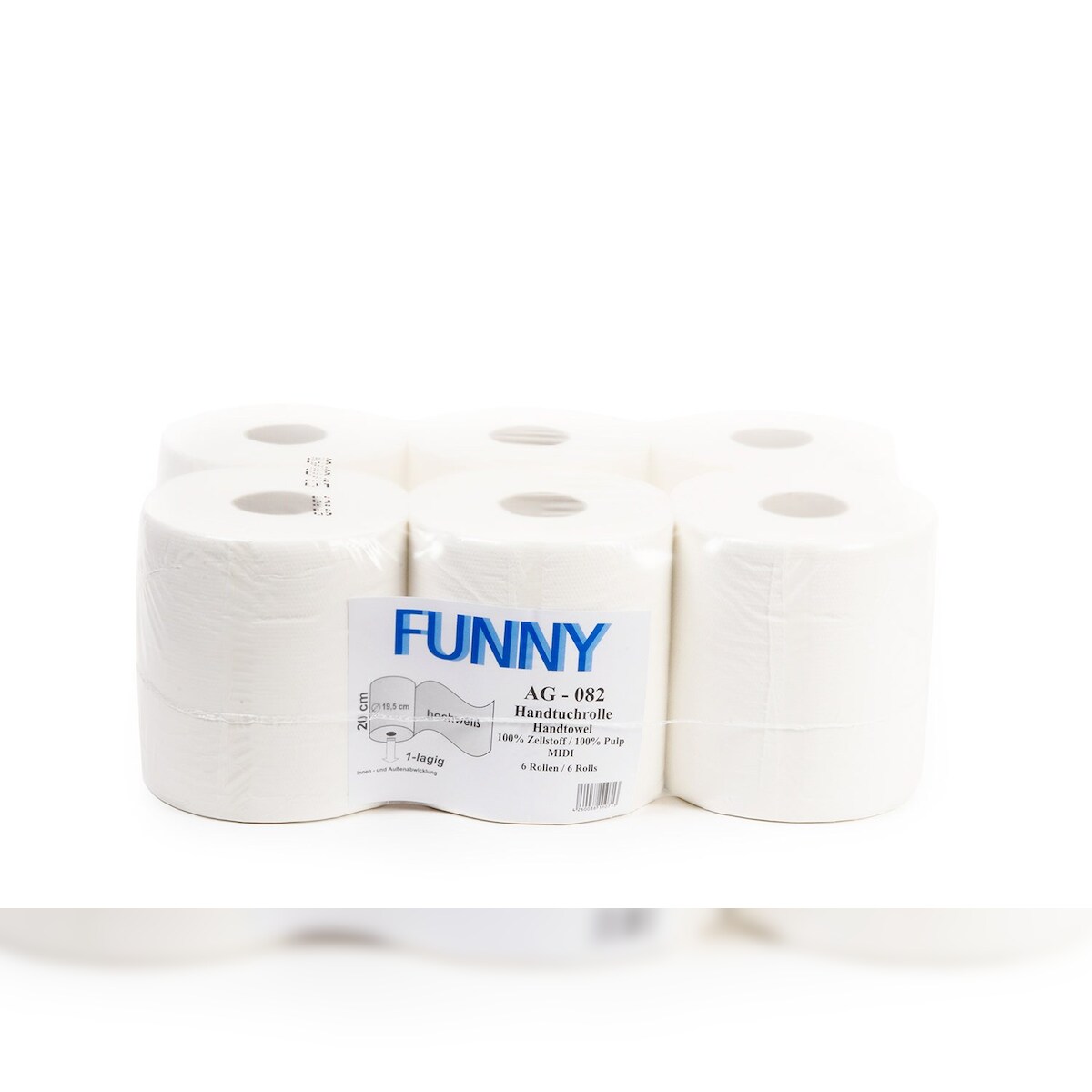 Funny Handtuchrollen, 1-lg, 20cm, Ø19cm, Innenabwicklung, hochweiß, Zellstoff, 6 Rollen Image