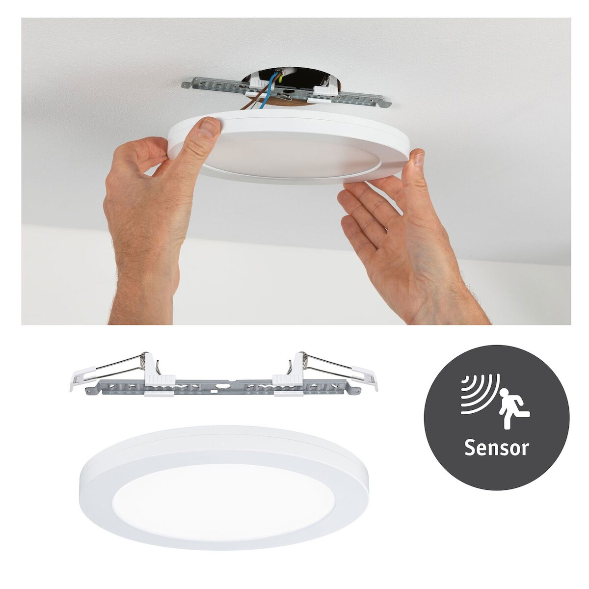 Paulmann LED Einbaupanel 2in1 Cover-it rund 225mm 16,5W 1200lm 4000K Weiß matt 95391 Image