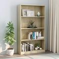 Gawany 4-Tier Book Cabinet Storage Display Unit Bookcases for Living Room Sonoma Oak 80x24x142 cm Chipboard