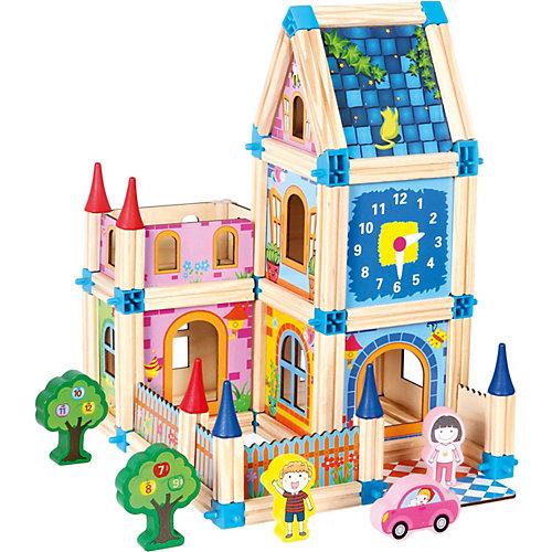 Holzbausteine, Schloss bunt