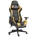 vidaXL Sedia da Gaming Girevole con Poggiapiedi Oro in PVC