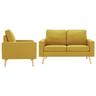 vidaXL 3056620 2 Piece Sofa Set Fabric Yellow (288699+288709)