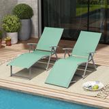 VredHom Outdoor Portable Folding Chaise Lounge Chairs (Set of 2) - 70" L x 20" W x 14" H