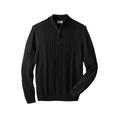 Men's Big & Tall Liberty Blues™ Shoreman's Quarter Zip Cable Knit Sweater by Liberty Blues in Black (Size 2XL)