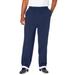 Men's Big & Tall Sherpa Lined Full Elastic Sweatpants by KingSize in Navy (Size 5XL)