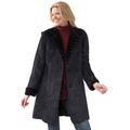 Plus Size Women's Faux-Shearling Toggle Coat by Woman Within in Black (Size 3X)
