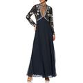 Frock and Frill Women's Embellished Cape Maxi Dress Cocktail, Navy, 12