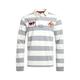 Weird Fish Leigh Organic Long Sleeve Striped Rugby Shirt Grey Marl Size 4XL