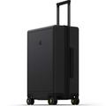 LEVEL8 Suitcase Hand Luggage Lightweight 100% PC Trolley Case Micro-Diamond Textured Design, Carry on Luggage with 8 Spinner Wheels,TSA Approved Hard Shell Suitcase (66cm, 65L,Black)