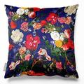 Izabela Peters Cushions With Covers Included, Filled Cushion, Eco-Friendly Velvet Cushions, 60 cm, Garden Bouquet - Midnight, Chair Cushions, Sofa Cushions, Seat Cushions, Large Cushions