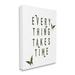 Stupell Industries Everything Takes Times Phrase Butterflies Grass Pattern XXL Stretched Canvas Wall Art By Daphne Polselli Canvas in Green | Wayfair