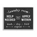 Stupell Industries Vintage Help Wanted Laundry Room Sign by Title Black White Oversized Wall Plaque Art by Lettered & Lined - Textual Art Print | Wayfair