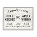 Stupell Industries Farmhouse Laundry Room Help Wanted Sign Rustic Pattern White Framed Giclee Texturized Art By Lettered & Lined in Brown | Wayfair