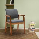 Corrigan Studio® Actrice Mid-Century Fabric Arm Chair, Dining chair Wood/Upholstered in Gray | 32.5 H x 23.1 W x 22.7 D in | Wayfair