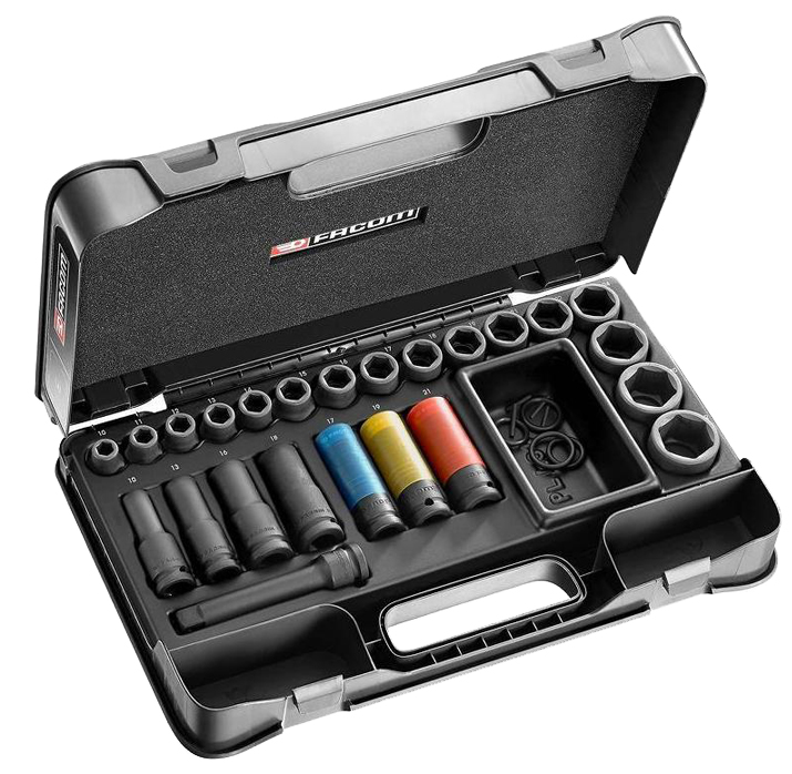 Coffret à douilles à chocs 1/2'' impact 6 pans 10 - 32 mm FACOM NS.550B