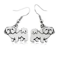 Fei Ye Paws-Boucles d'oreilles pendantes en argent vintage pour hommes et femmes breloques de chien