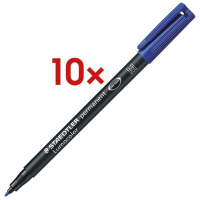 Staedtler 10x Universalstift »Lumocolor permanent M« blau Image