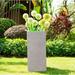 28"L Square Weathered Concrete/Fiberglass Indoor Outdoor Modern Tall Planter - 14"W x 14"L x 28"H