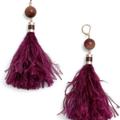 Kate Spade Jewelry | Kate Spade Swing Time Long Tassel Feather Earrings | Color: Gold/Purple | Size: Os