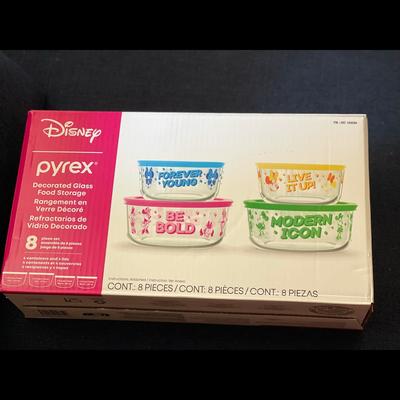Disney Kitchen | Disney X Pyrex Decorated Glass Food Storage | Color: Cream | Size: Os
