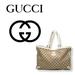 Gucci Bags | Gucci Signature Monogram Logo D Ring Gg Tote Shoulder Canvas/Leather Gold Hard | Color: Tan/White | Size: Os