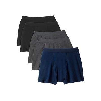 Men's Big & Tall Cotton Boxer Briefs 5-Pack by KingSize in Assorted Basic (Size 8XL)