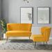 Etta Avenue™ Euclid 47" Armless Loveseat Velvet/Manufactured Wood in Yellow | 31.5 H x 47 W x 30.5 D in | Wayfair B7D50365D04342FE9A4541D28BC38647