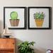 Dakota Fields Boho Cacti III - 2 Piece Picture Frame Print Set on Canvas in Black/Blue/Green | 26.5 H x 53 W x 1.5 D in | Wayfair