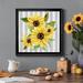 Rosalind Wheeler Sunflower Array I - Picture Frame Painting on Canvas in Black/Blue/Green | 17.5 H x 17.5 W x 1.5 D in | Wayfair