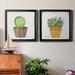 Dakota Fields Boho Cacti III - 2 Piece Picture Frame Print Set on Canvas in Black | 17.5 H x 35 W x 1.5 D in | Wayfair