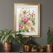 Red Barrel Studio® Jardin De Fleurs - Picture Frame Painting on Canvas in Black/Blue/Green | 22.5 H x 30.5 W x 1.5 D in | Wayfair